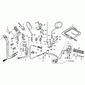 Схема вузла: Ручка керма & Пульт управління рульовой & Троси (XL125V1 / 2/3/4/5/6) для Honda XL125 Varadero