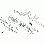 Схема узла: Копирный вал и Вилки и Вал переключения для Honda CB1000 CB1000F