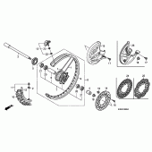 Схема вузла: Переднє колесо для Honda CRF250 CRF250R