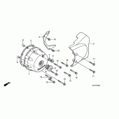 Схема узла: Левая крышка картера для Honda XL125 Varadero