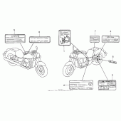 Схема вузла: Інформаційні наклейки для Honda VT750 Shadow Deluxe