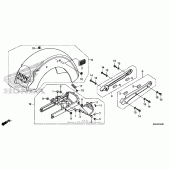 Схема вузла: Заднє крило 1 для Honda VT750 Shadow Aero