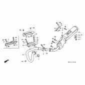 Схема вузла: Вихлопна система для Honda NX250