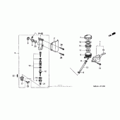 Схема вузла: Задній гальмівний циліндр для Honda VTX1300