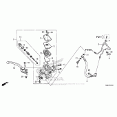 Схема узла: Передний тормозной цилиндр для Honda VFR1200 VFR