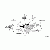 Схема вузла: Mark + stripe (cbr250r 12 / ra 12-3ac) для Honda CBR250