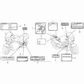 Схема вузла: Застережливі наклейки 90-93 для Honda VFR750F Interceptor