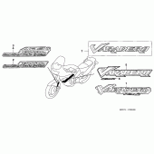 Схема вузла: Label read the manual (E, ED, EK, F, G) для Honda XL1000V Varadero