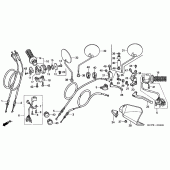 Схема вузла: Ручка керма & Пульт управління рульовой & Троси для Honda XR400