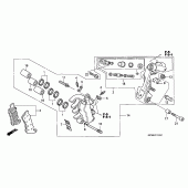 Схема вузла: L. передній гальмівний супорт для Honda VFR800 VFR