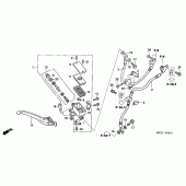 Схема узла: Передний тормозной цилиндр (CBF500A) для Honda CBF500