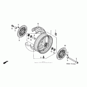 Схема вузла: Переднє колесо для Honda VTR1000 Superhawk