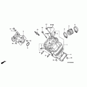 Схема вузла: Головка циліндра (CBR125R / RS / RW5 / RW6 / RW8) для Honda CBR125