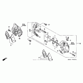 Схема вузла: Передній гальмівний супорт для Honda CB600F 599