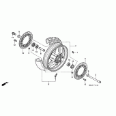 Схема узла: Передние колесо для Honda CBR1000 CBR1000F