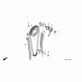 Схема вузла: Ланцюг ГРМ і Натяжитель і Успокоитель для Honda FX650 Vigor