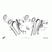 Схема вузла: Ланцюг ГРМ і Натяжитель і Успокоитель для Honda VT750 Shadow Deluxe