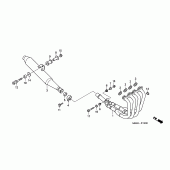 Схема вузла: Вихлопна система для Honda CBF600