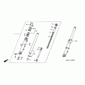 Схема вузла: Вилка передньої осі для Honda NT650 Deauville