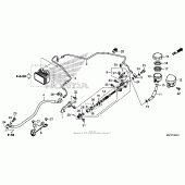 Схема вузла: Задній гальмівний циліндр (2) для Honda CTX700