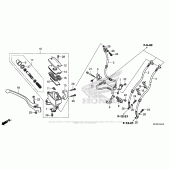 Схема вузла: Гальмівний циліндр переднього тормозаr (2) для Honda VT1300 Interstate