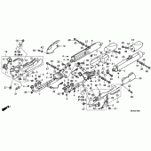 Схема узла: Выхлопная система (EXCEPT G L1800-BR) для Honda GL1800 Gold Wing