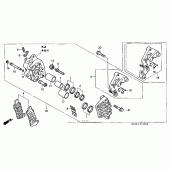 Схема вузла: Right передній гальмівний супорт для Honda VFR800 Interceptor