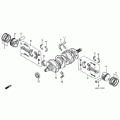 Схема вузла: Колінчастий вал і Поршень для Honda GL1500 F6C