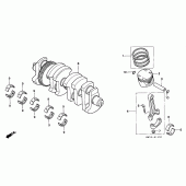 Схема узла: Коленчатый вал и Поршень для Honda CB750 Seven Fifty