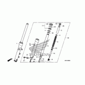 Схема узла: Вилка передней оси для Honda VT750 Shadow Spirit