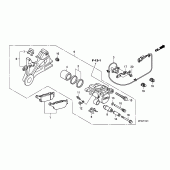 Схема вузла: Задній гальмівний супорт (CB600FA / FA3) для Honda CB600F Hornet