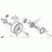 Схема вузла: Заднє колесо для Honda CBR600