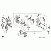 Схема вузла: Передній гальмівний супорт для Honda VTR1000 Superhawk