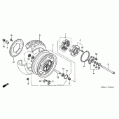Схема вузла: Заднє колесо (vtx1300r) для Honda VTX1300