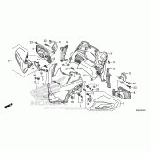 Схема узла: Передний обтекатель для Honda ST1300 Pan-European Police