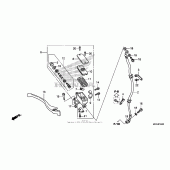 Схема вузла: Передній гальмівний циліндр (1) для Honda NC700