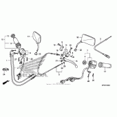 Схема узла: Ручка руля & Пульт управления рулевой & Тросики для Honda VT750 Shadow Spirit