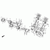 Схема вузла: Колінчастий вал і Поршень для Honda VFR400