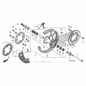 Схема вузла: Заднє колесо для Honda CRF450 CRF450X