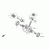 Схема вузла: Колінчастий вал і Поршень для Honda VT125 Shadow