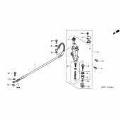 Схема вузла: Rr. гальмівний циліндр для Honda CR250