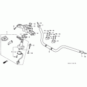 Схема узла: Верхняя траверса и Клипон руля (CB750F2) для Honda CB750 Seven Fifty