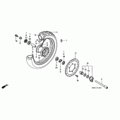 Схема вузла: Переднє колесо для Honda VT1100 Shadow ACE