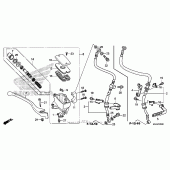 Схема вузла: Передній гальмівний циліндр (1) для Honda VT750 Shadow Aero