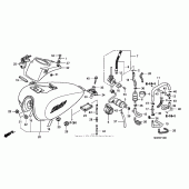 Схема узла: Топливный бак + топливный насос для Honda VT750 Shadow Spirit