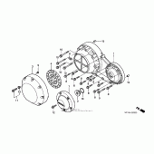 Схема узла: Правая крышка картера для Honda VTX1800