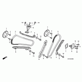 Схема вузла: Ланцюг ГРМ & Натяжник & Заспокоювач для Honda XL125 Varadero