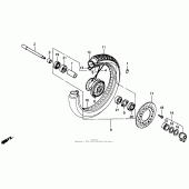 Схема вузла: Переднє колесо для Honda VT600 Shadow VLX