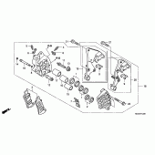 Схема узла: Правый-передний тормозной суппорт для Honda GL1800 Gold Wing