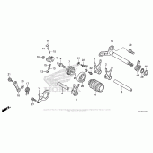 Схема вузла: Копірний вал & Вилки & Вал перемикання для Honda CRF150 CRF150R